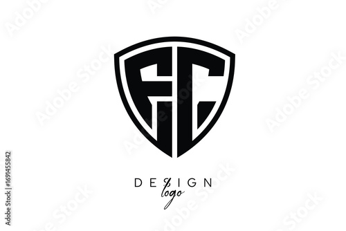 EC  Shield Letter Logo Modern Monogram Emblem for Security, Sports, Corporate & Premium Branding