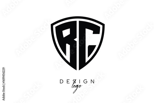 RC  Shield Letter Logo Modern Monogram Emblem for Security, Sports, Corporate & Premium Branding