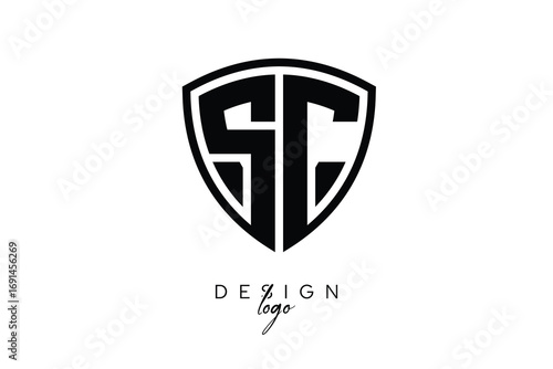 SC  Shield Letter Logo Modern Monogram Emblem for Security, Sports, Corporate & Premium Branding