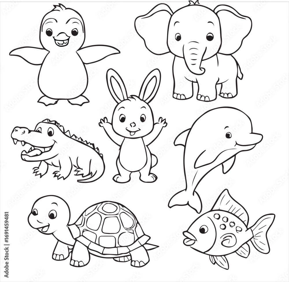 Naklejka premium set of animals