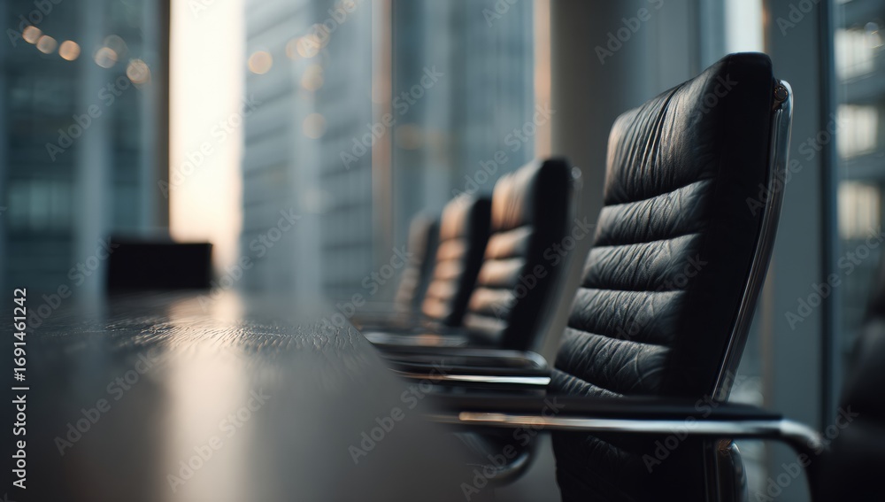 Fototapeta premium Empty conference room chairs and table