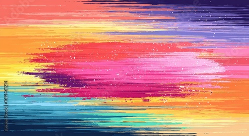 Abstract colorful horizontal brushstrokes (1)