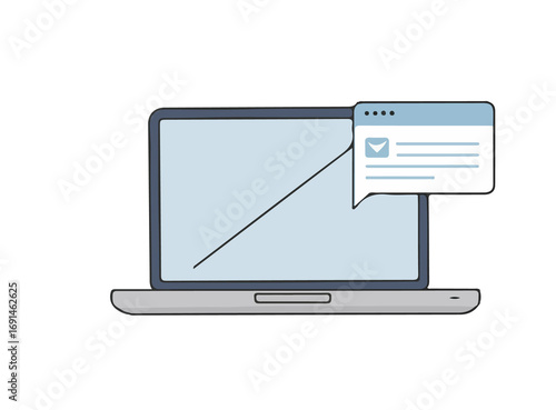 Digital Inbox Alert: A sleek laptop showcases an incoming email notification, highlighting the ease of digital communication and staying connected.