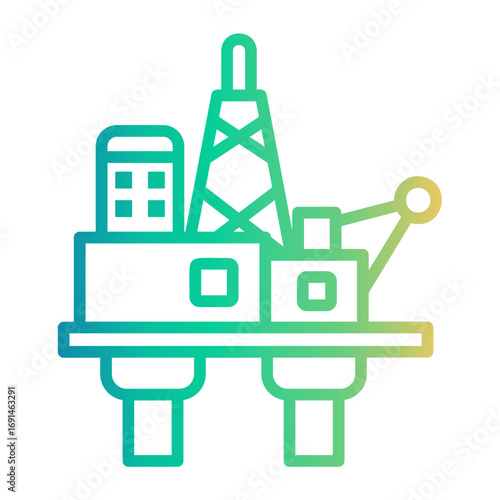 mining Line Gradient Icon