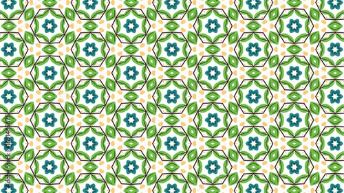 Geometric floral textile Seamless background for fashion.