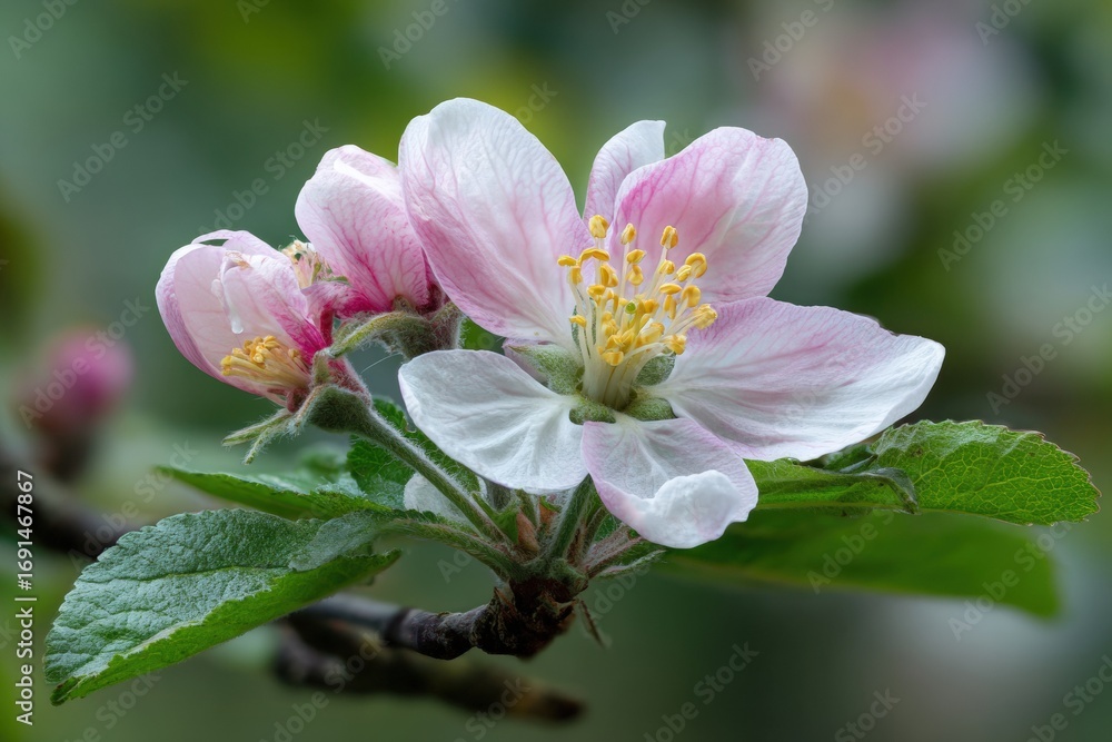 Fototapeta premium Close-up of delicate apple blossoms
