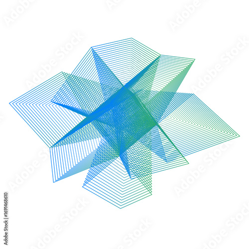 Minimal colorful abstract form. Forma colorida abstracta con lineas.