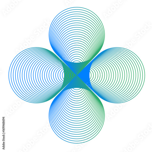 Minimal colorful abstract form. Forma colorida abstracta con lineas.