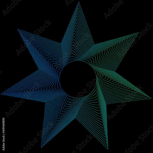 Minimal colorful abstract form. Forma colorida abstracta con lineas.