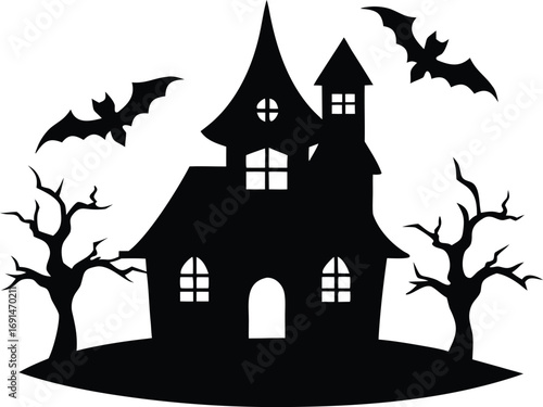 halloween house with bats
