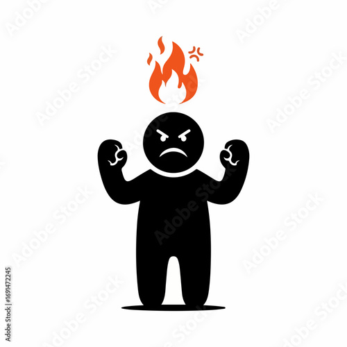 Furious person icon expressing rage and frustration.