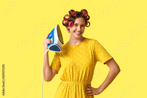 Smiling young woman with ir...