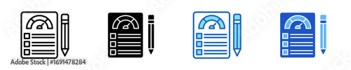 Scorecard Report  Icon Set Multiple Style Collection