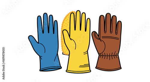 Colorful Variety of Protective Gloves for Different Purposes