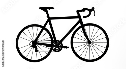 Silhouette road bike illustration