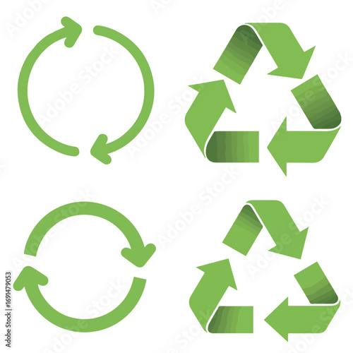 Recycling symbol vector graphic for eco friendly design and sustainable business practices and green initiatives