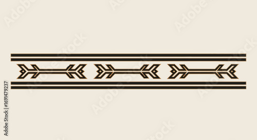 Decorative Arrow Border with Black and Gold Geometric Design