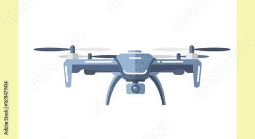 Sleek Blue Quadcopter Drone with Camera and Propellers