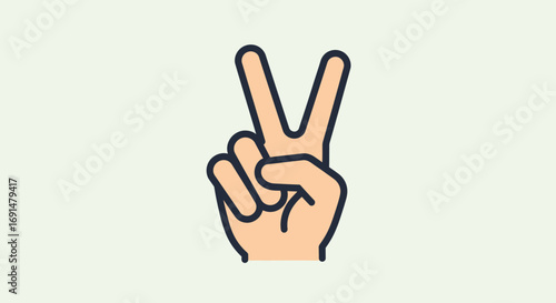Simple Hand Gesture Showing Peace Sign
