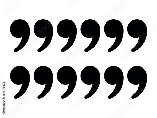 Collection of punctuation marks quotation marks symbols for writing and typography usage and communication