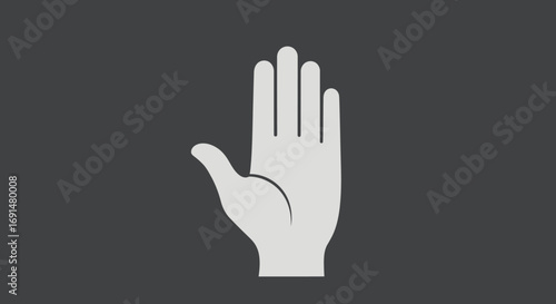 Simple light gray graphic of a human hand with an open palm in a stop gesture.