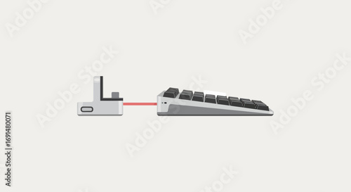Modern Ergonomic Keyboard and Wireless Charging Dock