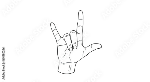 Hand gesture of "I Love You" in American Sign Language