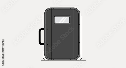 Durable Riot Shield with Clear Viewing Window and Sturdy Handle