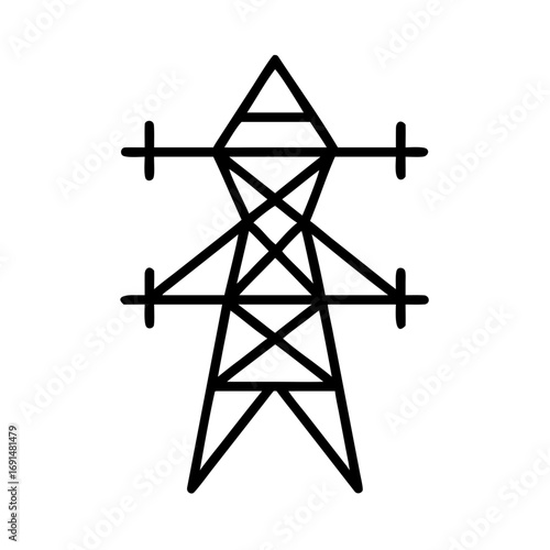 A simple, high-voltage electricity pylon, against a clear sky, represents power and infrastructure