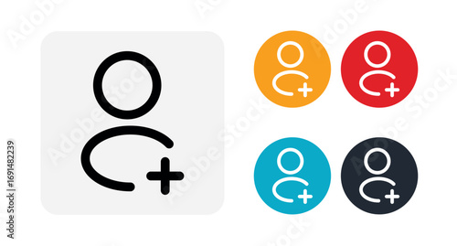 User profile with plus sign symbols