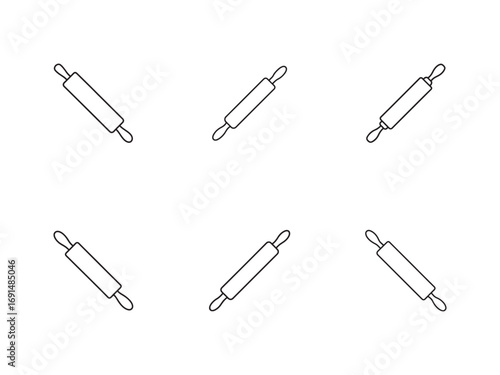 Rolling Pin Seamless Pattern Design for Baking and Culinary Projects Food Preparation Background Illustration White Backdrop Kitchen Utensil