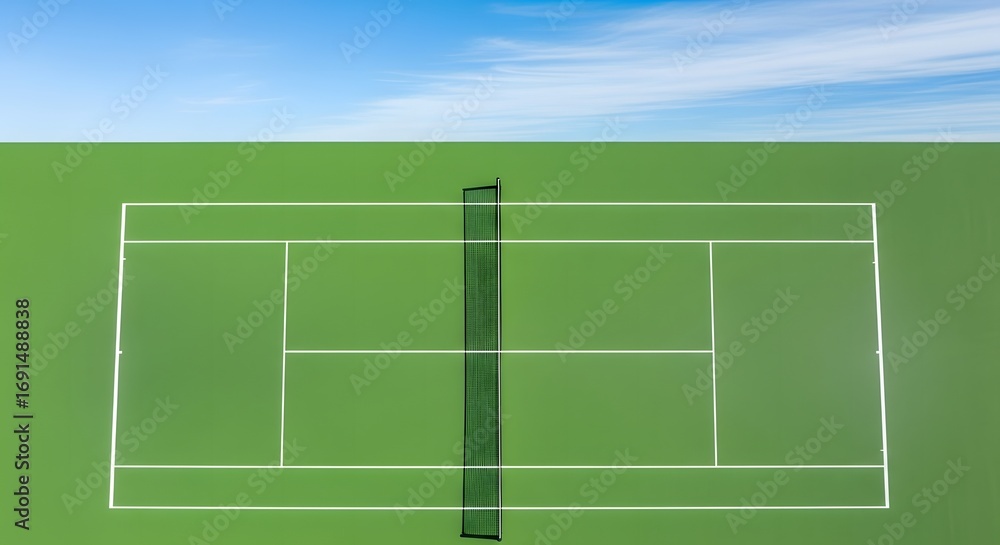 Fototapeta premium Aerial View of a Tennis Court