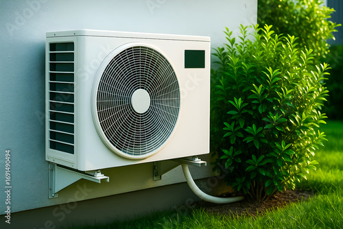 Outdoor Heat Pump Unit on Home Exterior