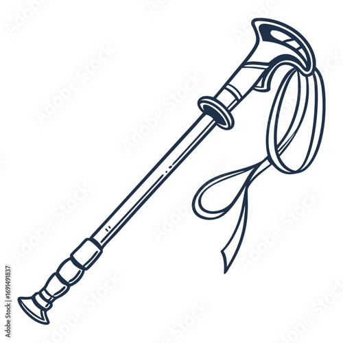 Illustration of a marching band conductor baton with ribbon.
