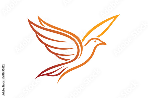 vector image of an eagle bird vector dove illustration animal pigeon flying design icon