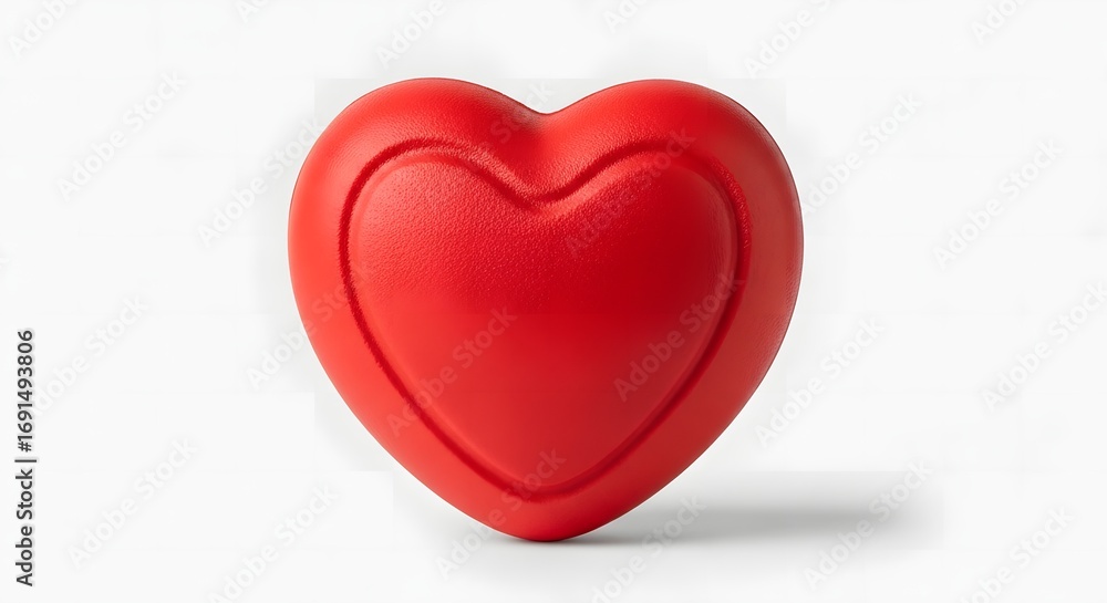 Obraz premium Red Heart Shape on White Background