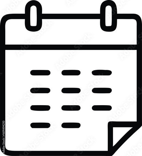Calendar icon minimal outline design for appointment scheduling and reminders