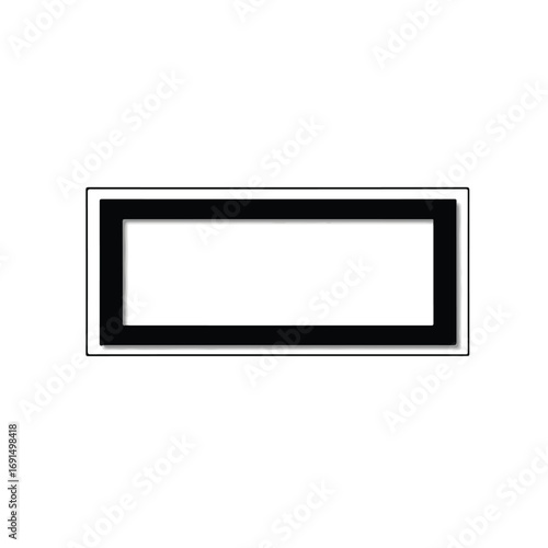Simple Black Rectangle Frame Border Design.