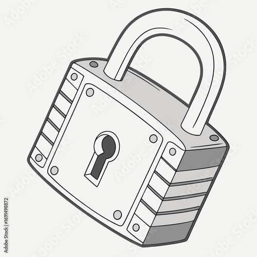 A simple lock, security, protection, safety, and privacy.