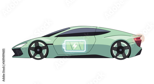 Modern Electric Vehicle Design A Futuristic Illustration of Sustainable Transportation and Innovation