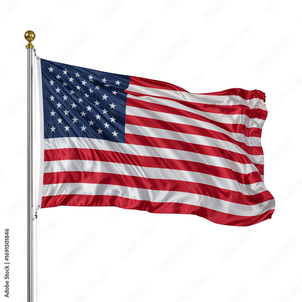 Fototapeta premium American flag waving in a dark sky showcasing patriotism and national pride symbols