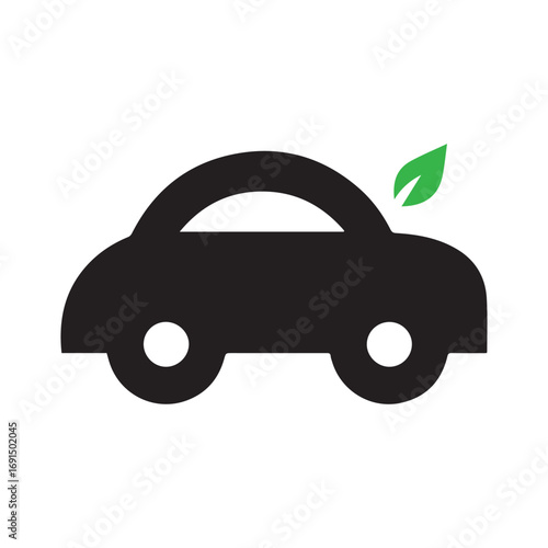 Minimalist eco car logo design for futuristic renewable automotive identity
