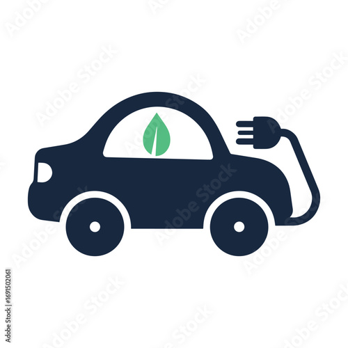 Minimalist eco-friendly vehicle silhouette symbol for energy and clean lifestyle