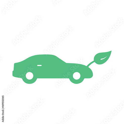 Minimalist eco car hood leaf logo symbolizing harmony between energy and earth