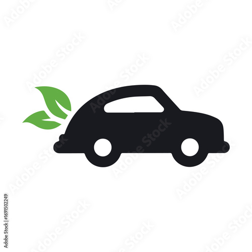 Simple eco car line illustration logo for sustainable mobility and clean lifestyle