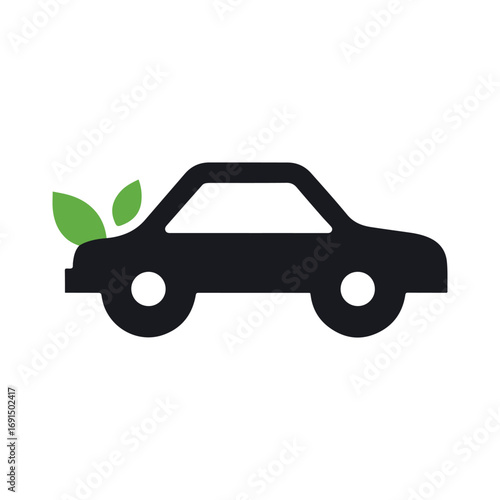 Eco car plug front logo representing renewable electricity and sustainable transport
