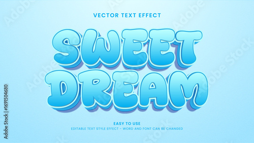 sweet dream editable text effect vector