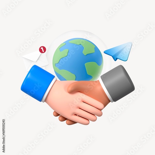 Wallpaper Mural International business partnership, 3D graphic Torontodigital.ca