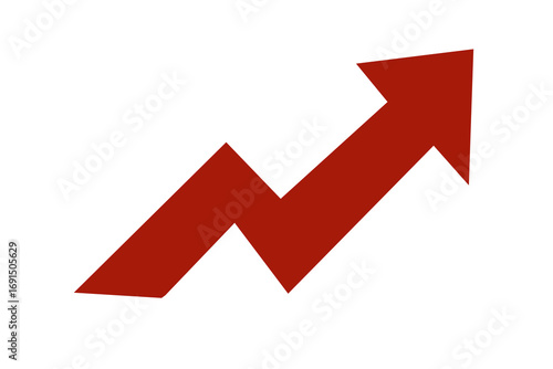 Free Download Red zigzag arrow rising upwards against a stark black background - GFXLoad