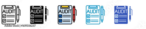 Audit  Icon Set Multiple Style Collection